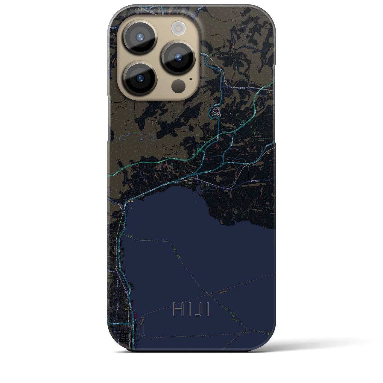 【日出(大分県)】地図柄iPhoneケース(バックカバータイプ)