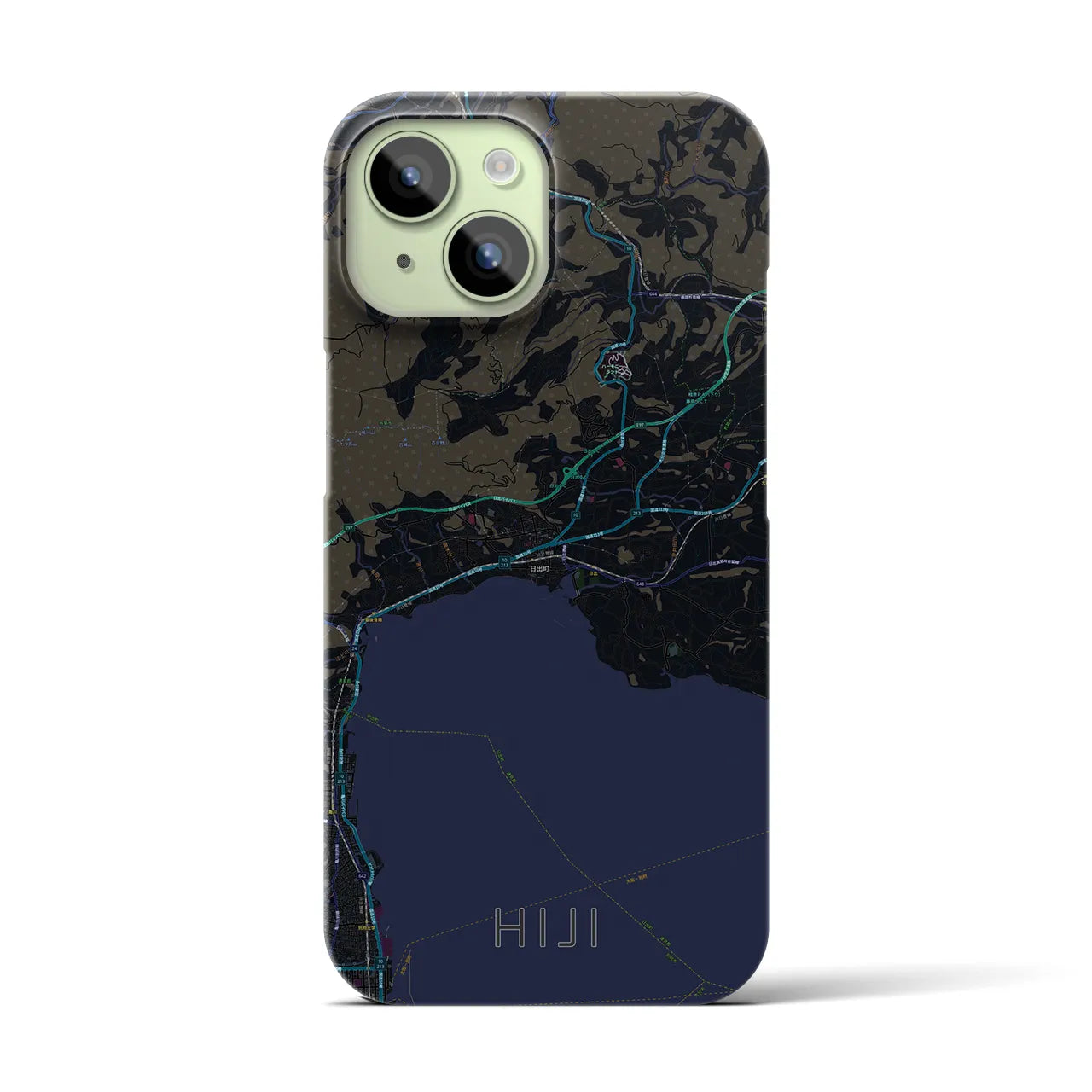 【日出(大分県)】地図柄iPhoneケース(バックカバータイプ)