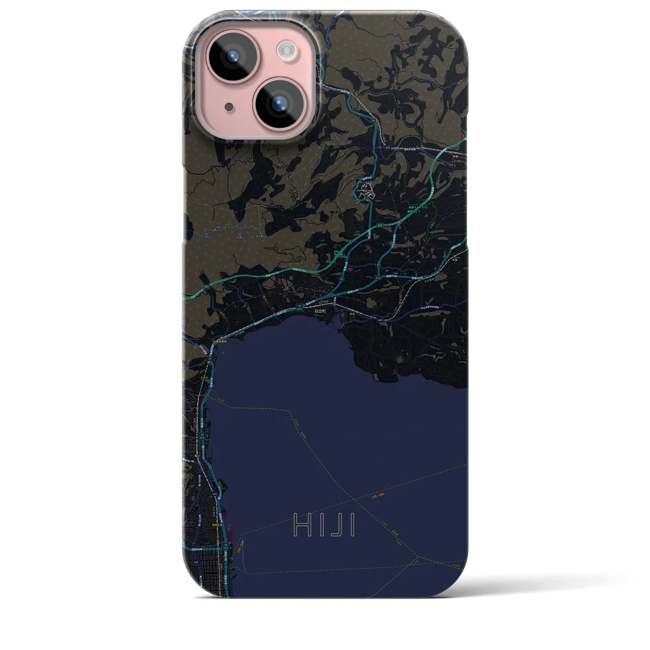 【日出(大分県)】地図柄iPhoneケース(バックカバータイプ)