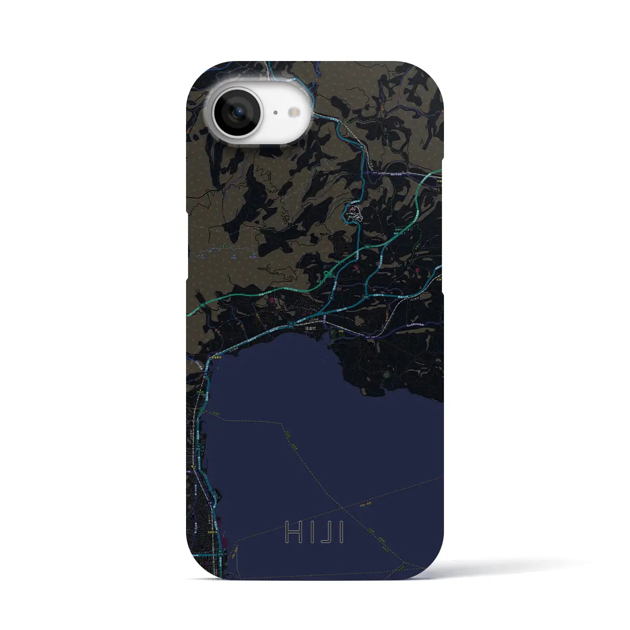 【日出(大分県)】地図柄iPhoneケース(バックカバータイプ)