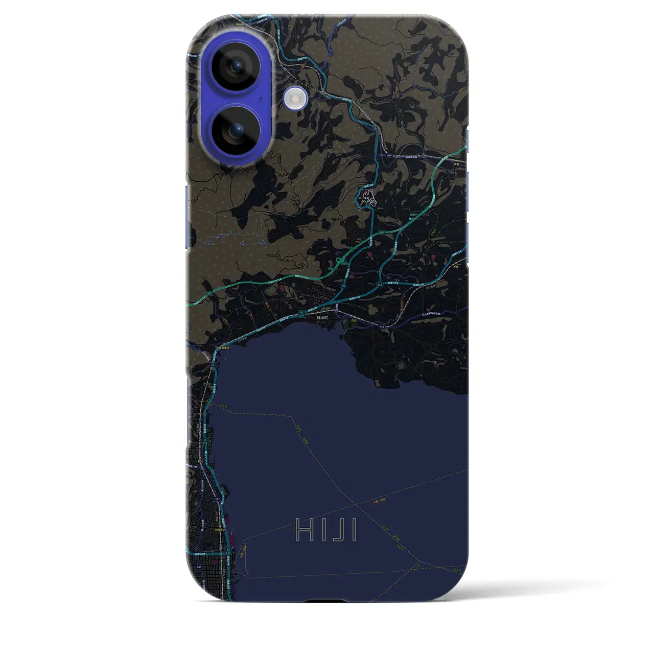 【日出(大分県)】地図柄iPhoneケース(バックカバータイプ)