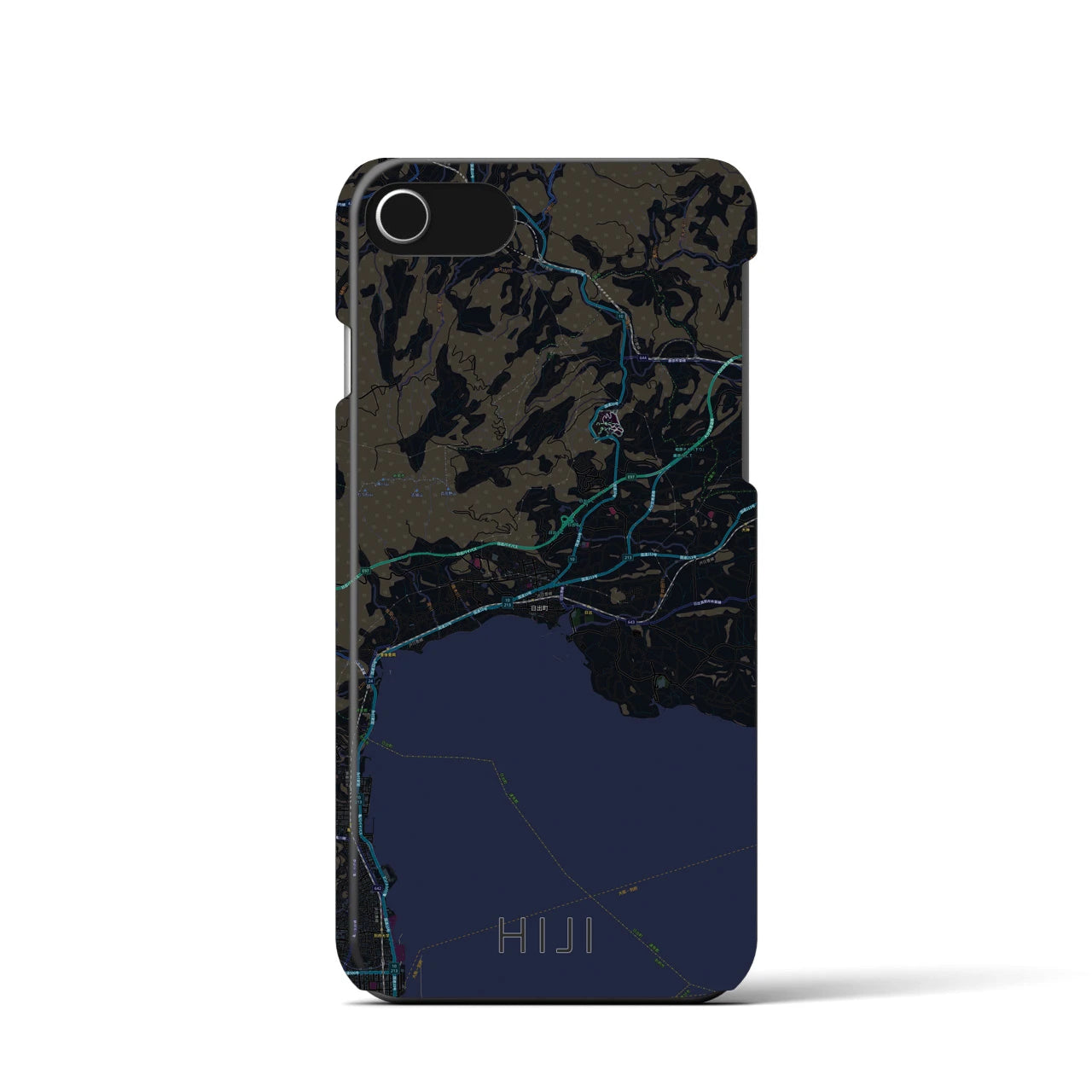 【日出(大分県)】地図柄iPhoneケース(バックカバータイプ)