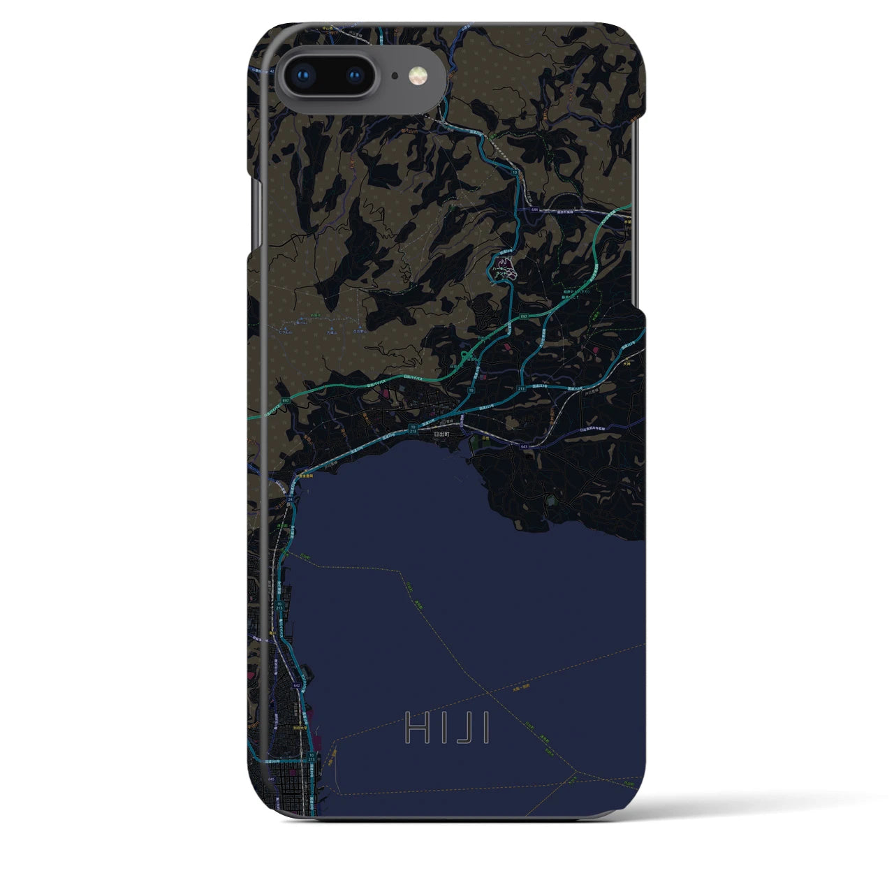 【日出(大分県)】地図柄iPhoneケース(バックカバータイプ)