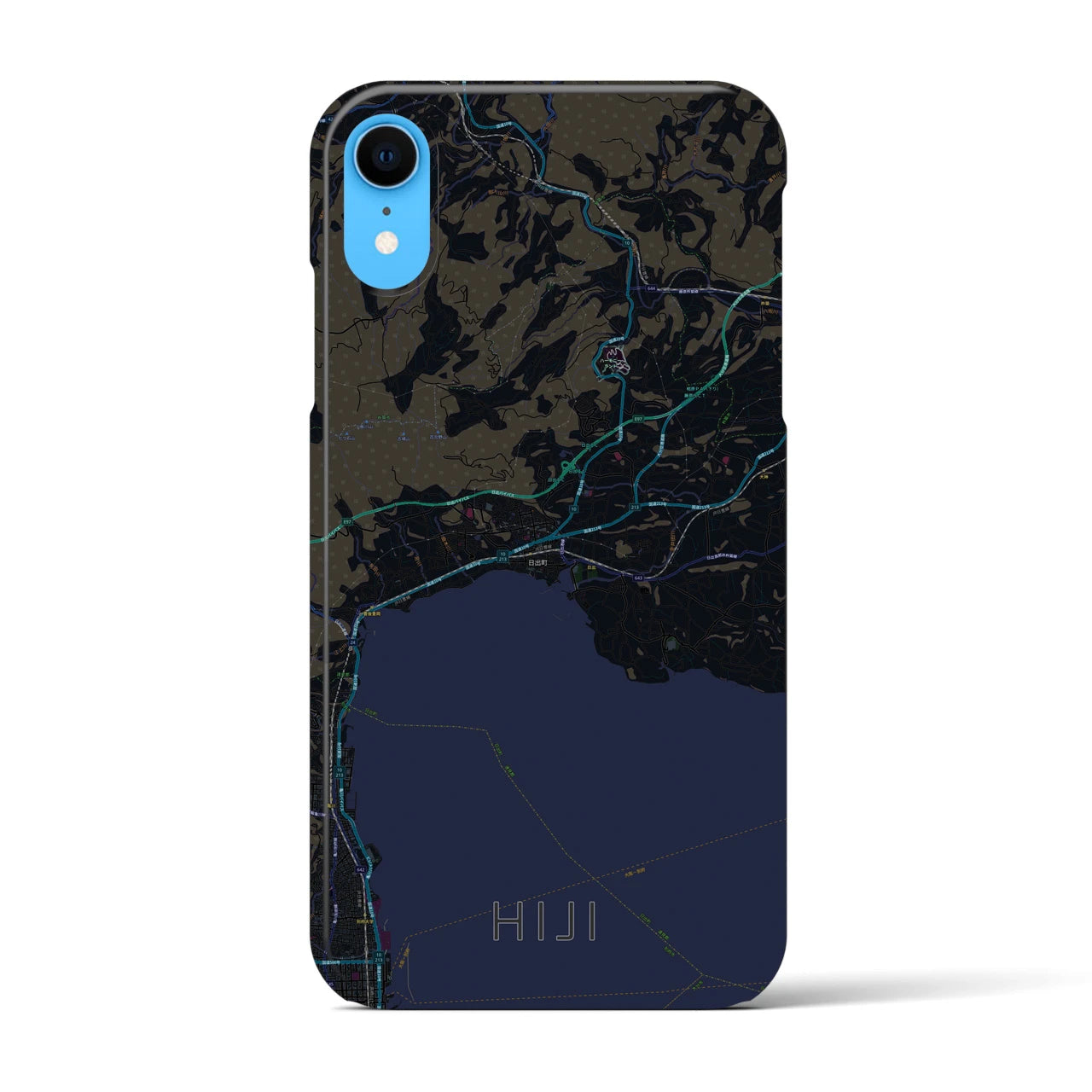 【日出(大分県)】地図柄iPhoneケース(バックカバータイプ)