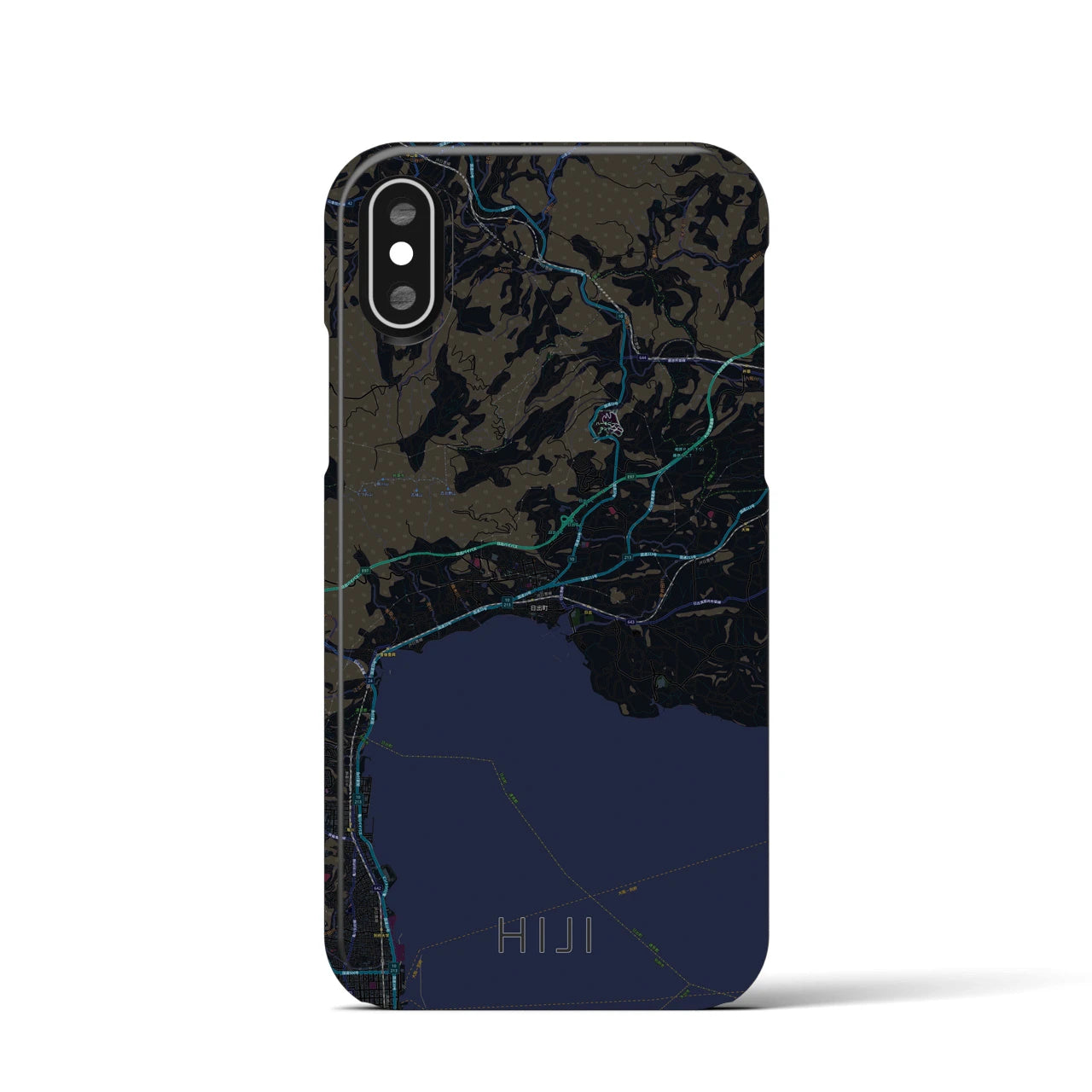 【日出(大分県)】地図柄iPhoneケース(バックカバータイプ)