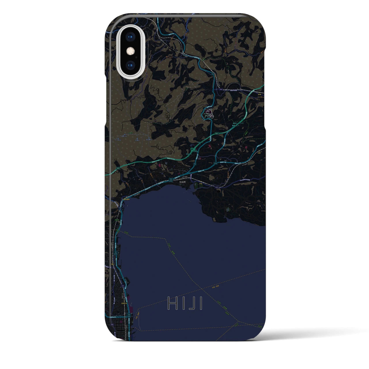 【日出(大分県)】地図柄iPhoneケース(バックカバータイプ)