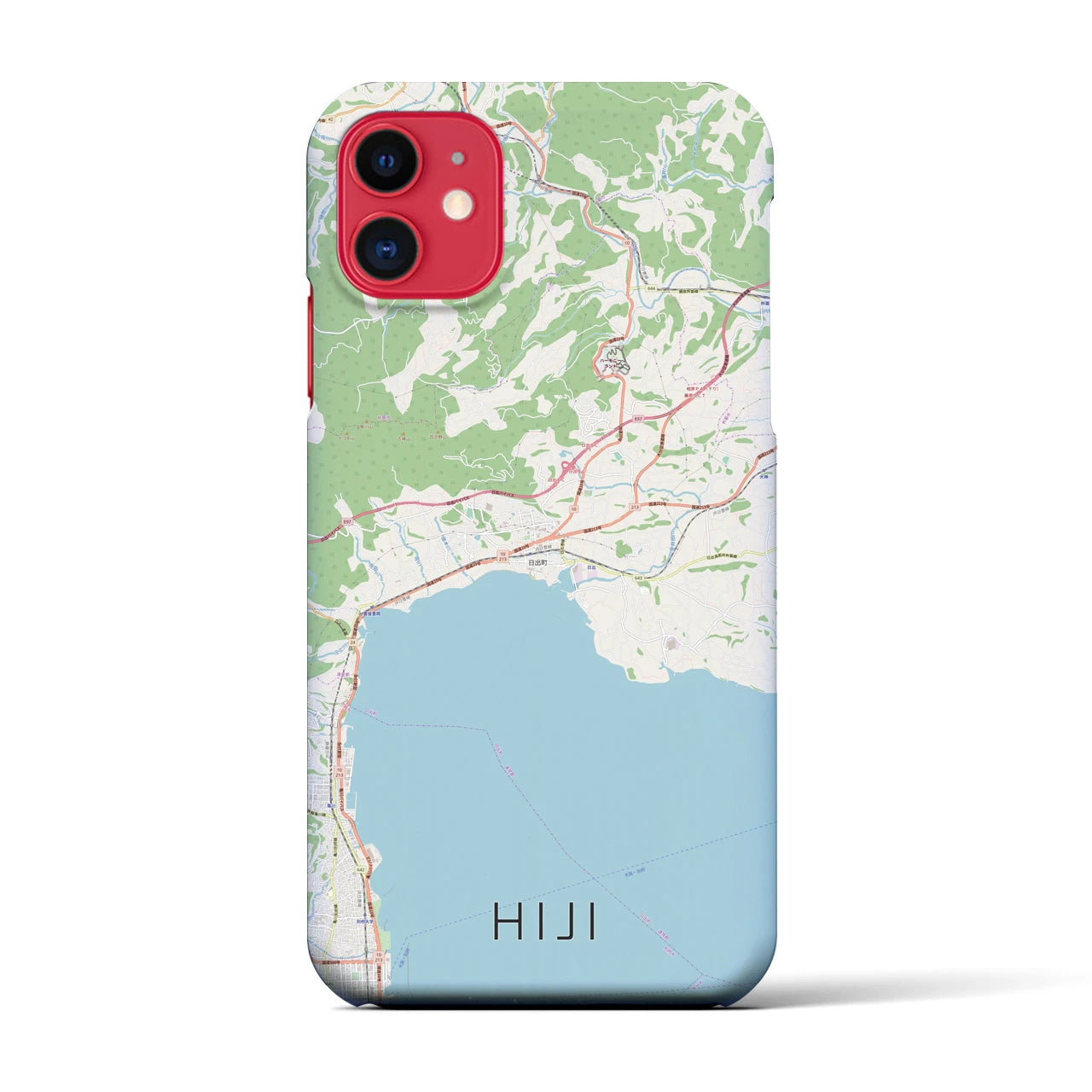 【日出(大分県)】地図柄iPhoneケース(バックカバータイプ)