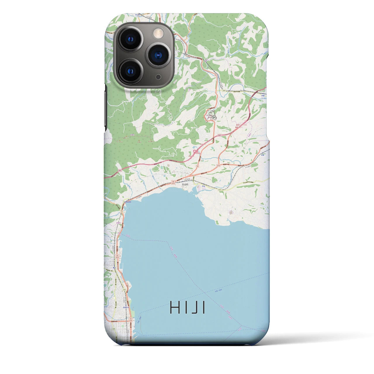 【日出(大分県)】地図柄iPhoneケース(バックカバータイプ)