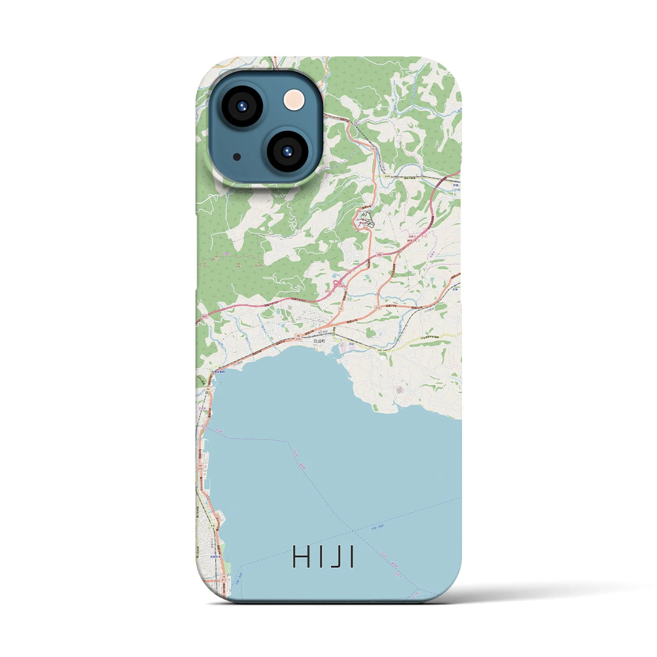 【日出(大分県)】地図柄iPhoneケース(バックカバータイプ)