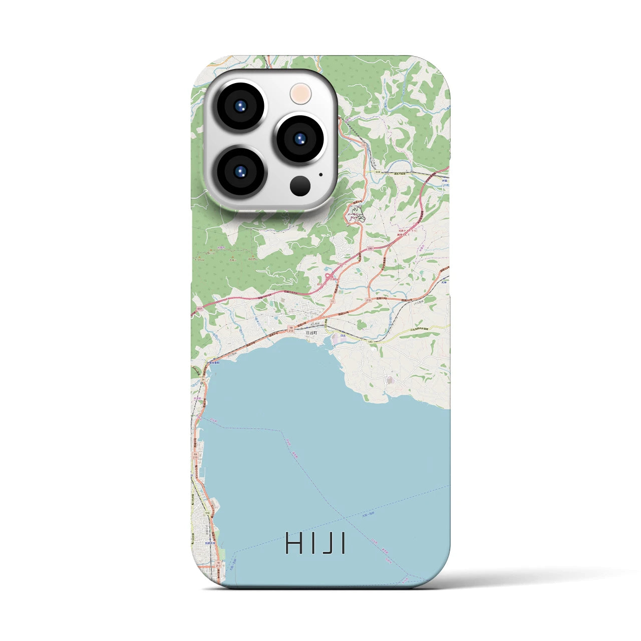 【日出(大分県)】地図柄iPhoneケース(バックカバータイプ)