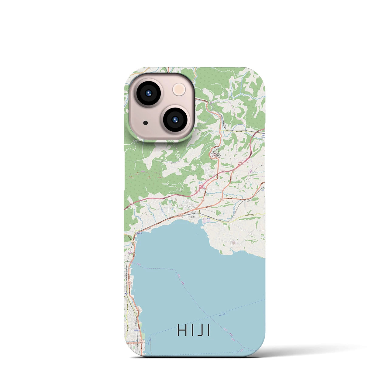 【日出(大分県)】地図柄iPhoneケース(バックカバータイプ)