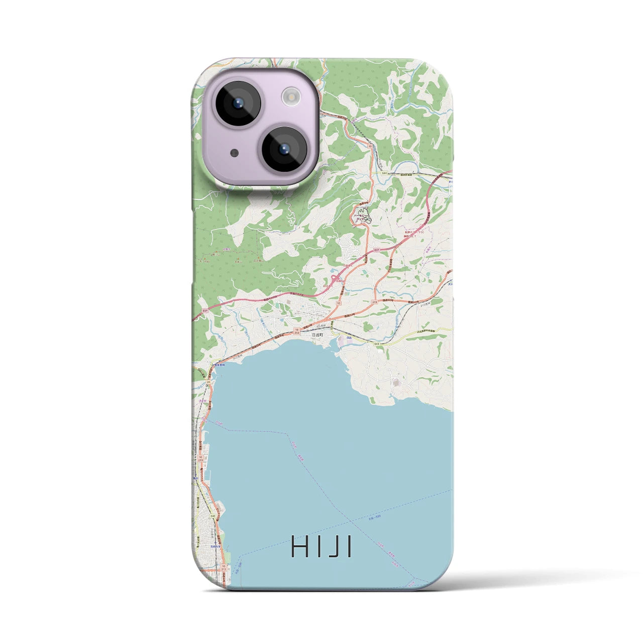 【日出(大分県)】地図柄iPhoneケース(バックカバータイプ)