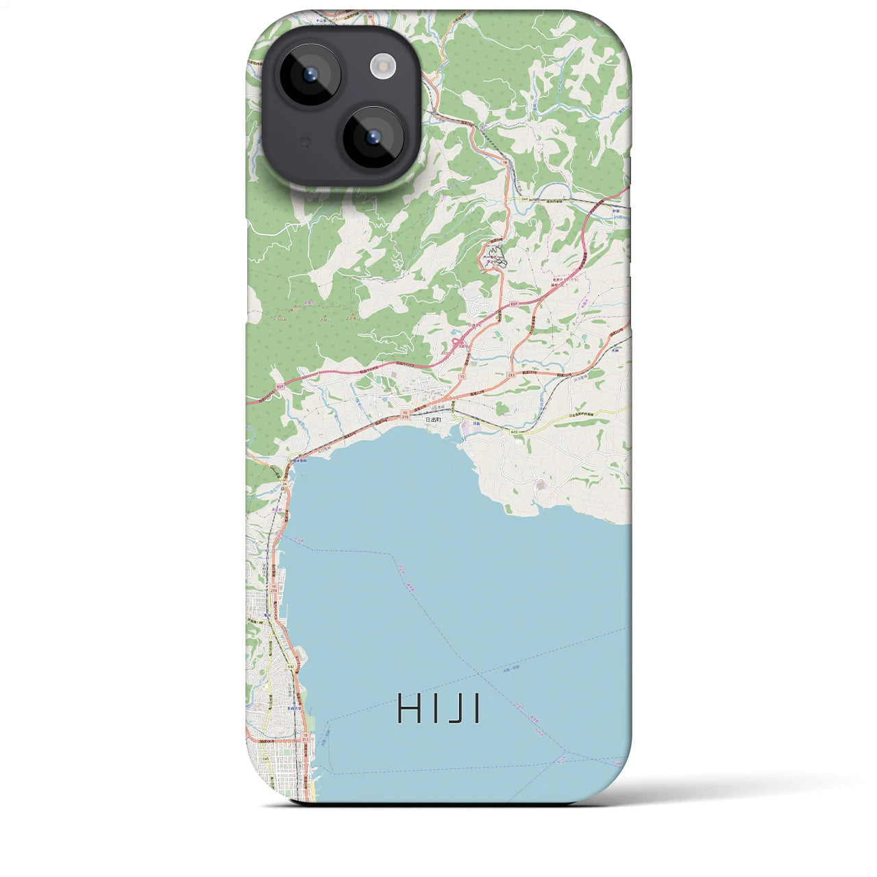 【日出(大分県)】地図柄iPhoneケース(バックカバータイプ)