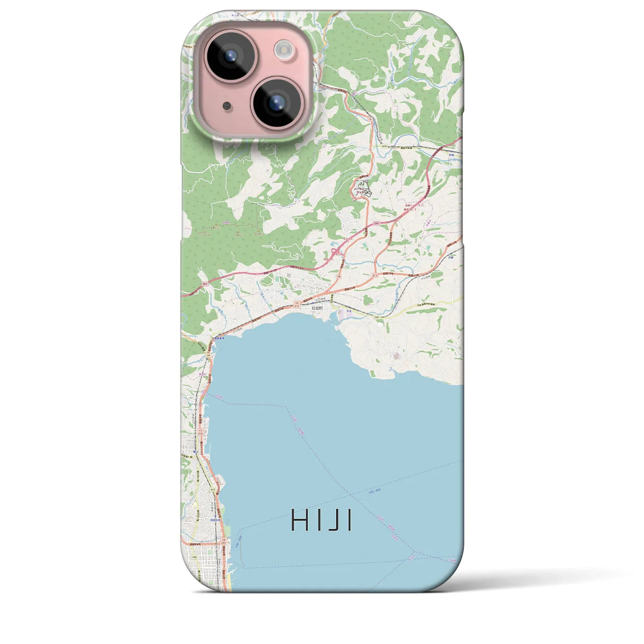 【日出(大分県)】地図柄iPhoneケース(バックカバータイプ)