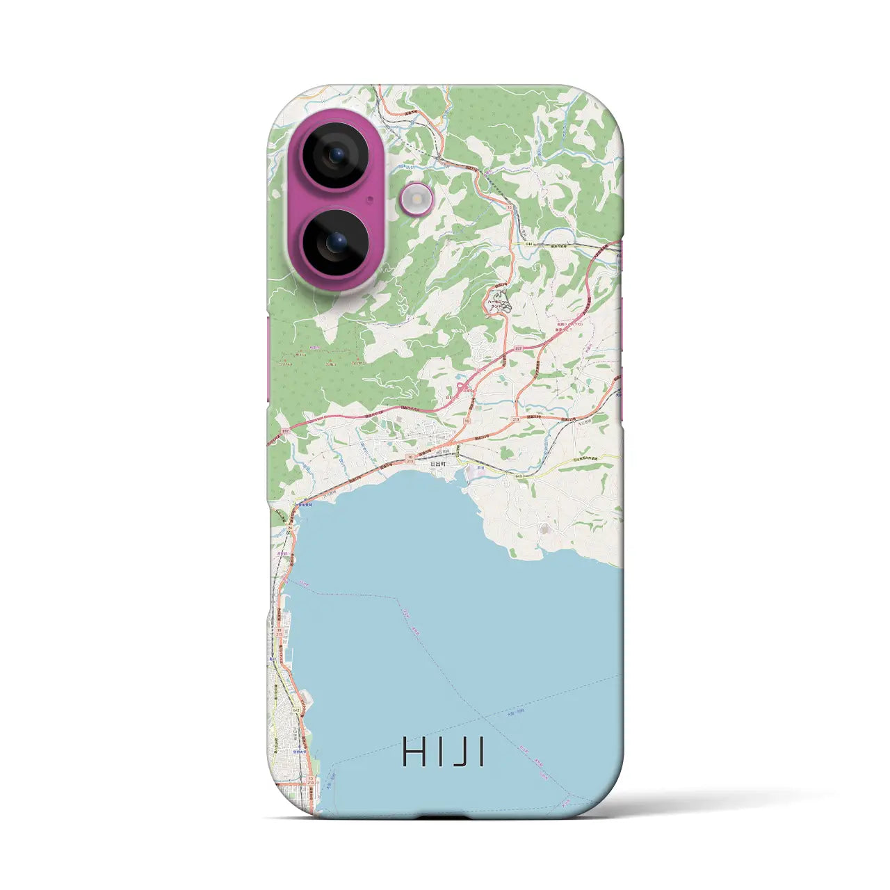 【日出(大分県)】地図柄iPhoneケース(バックカバータイプ)