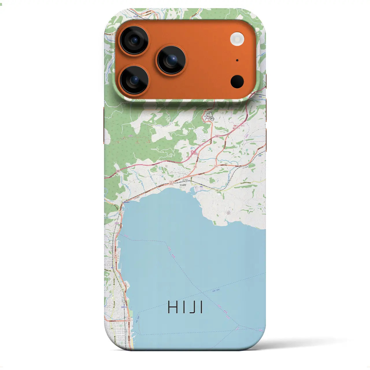 【日出(大分県)】地図柄iPhoneケース(バックカバータイプ)