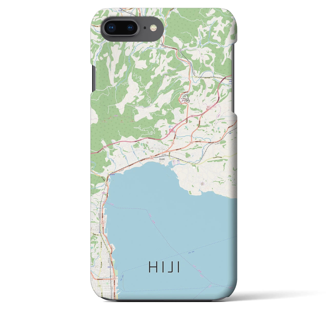 【日出(大分県)】地図柄iPhoneケース(バックカバータイプ)