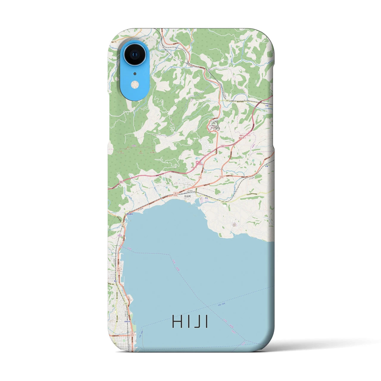 【日出(大分県)】地図柄iPhoneケース(バックカバータイプ)