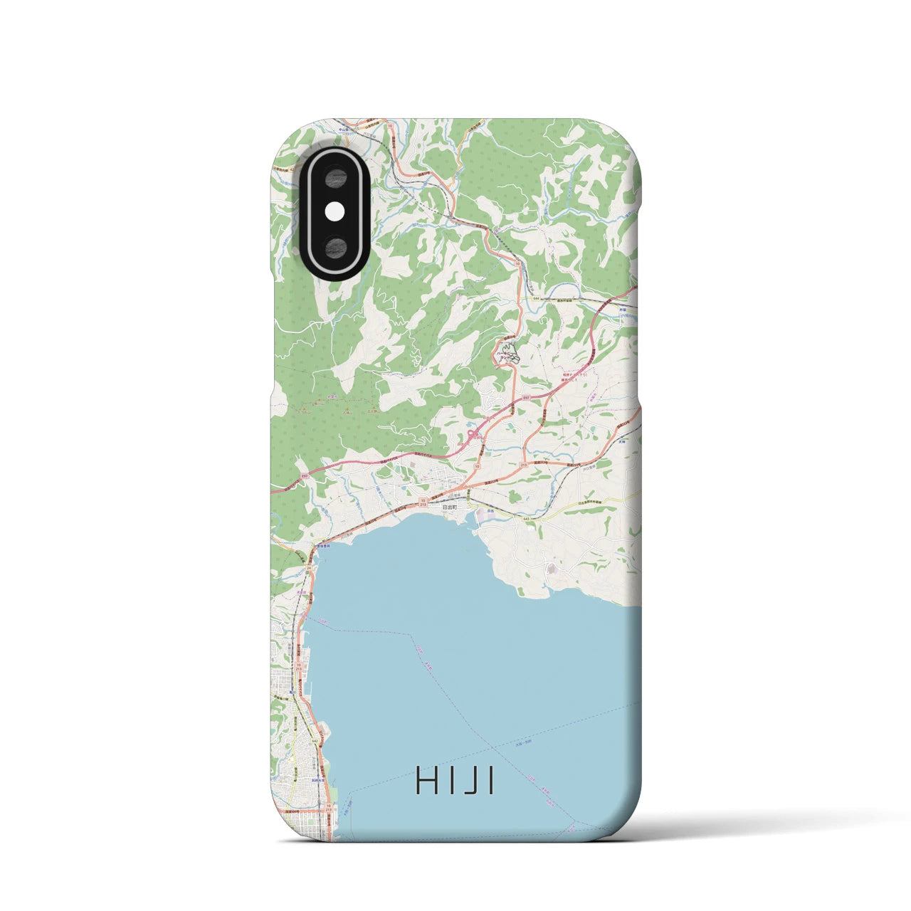 【日出(大分県)】地図柄iPhoneケース(バックカバータイプ)