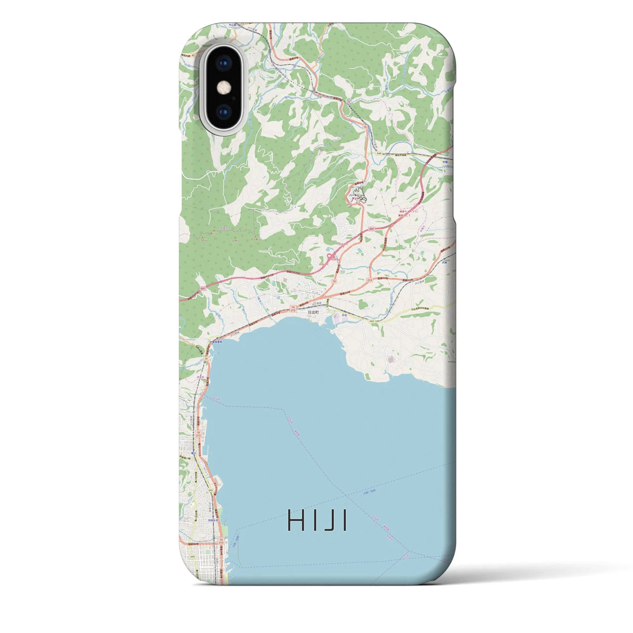 【日出(大分県)】地図柄iPhoneケース(バックカバータイプ)