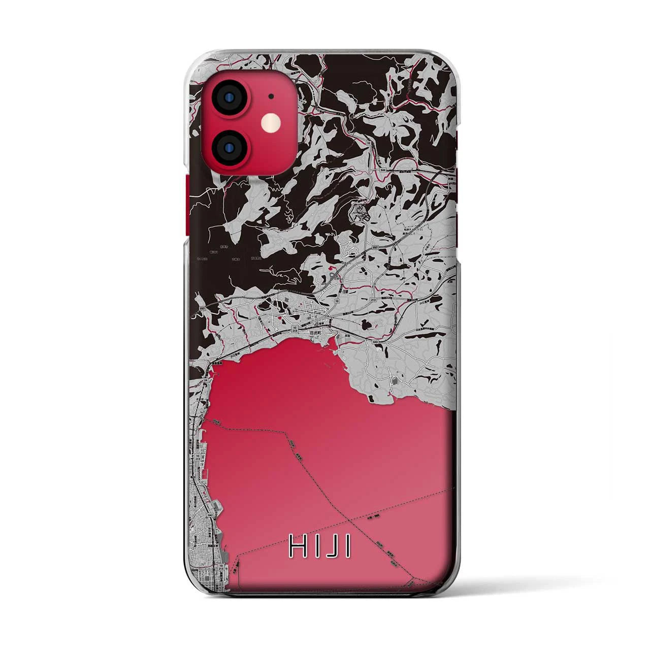 【日出(大分県)】地図柄iPhoneケース(クリアタイプ)