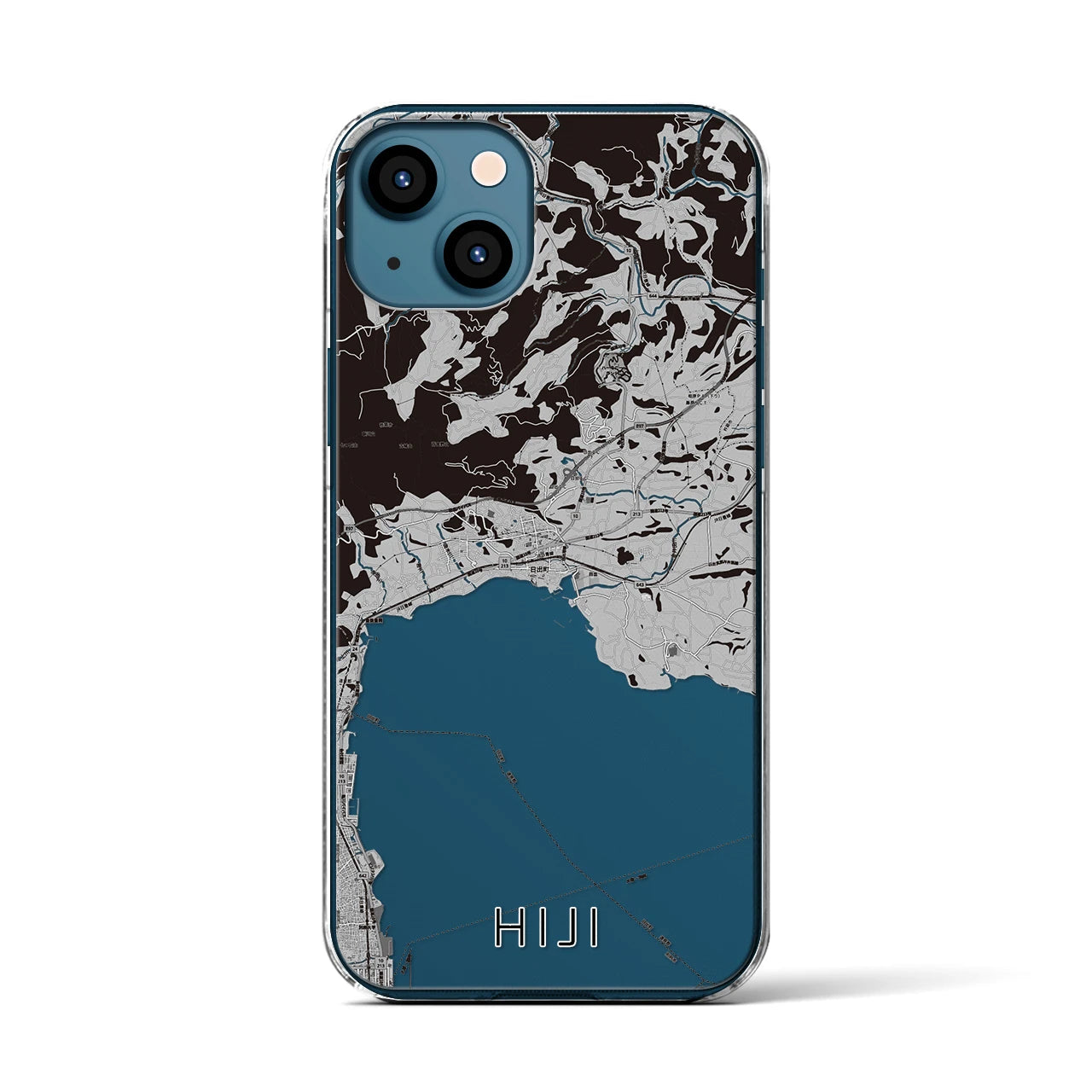 【日出(大分県)】地図柄iPhoneケース(クリアタイプ)