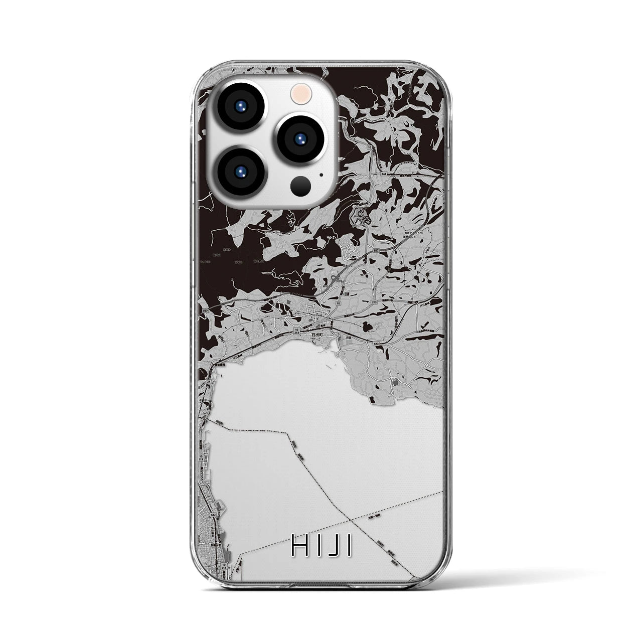 【日出(大分県)】地図柄iPhoneケース(クリアタイプ)