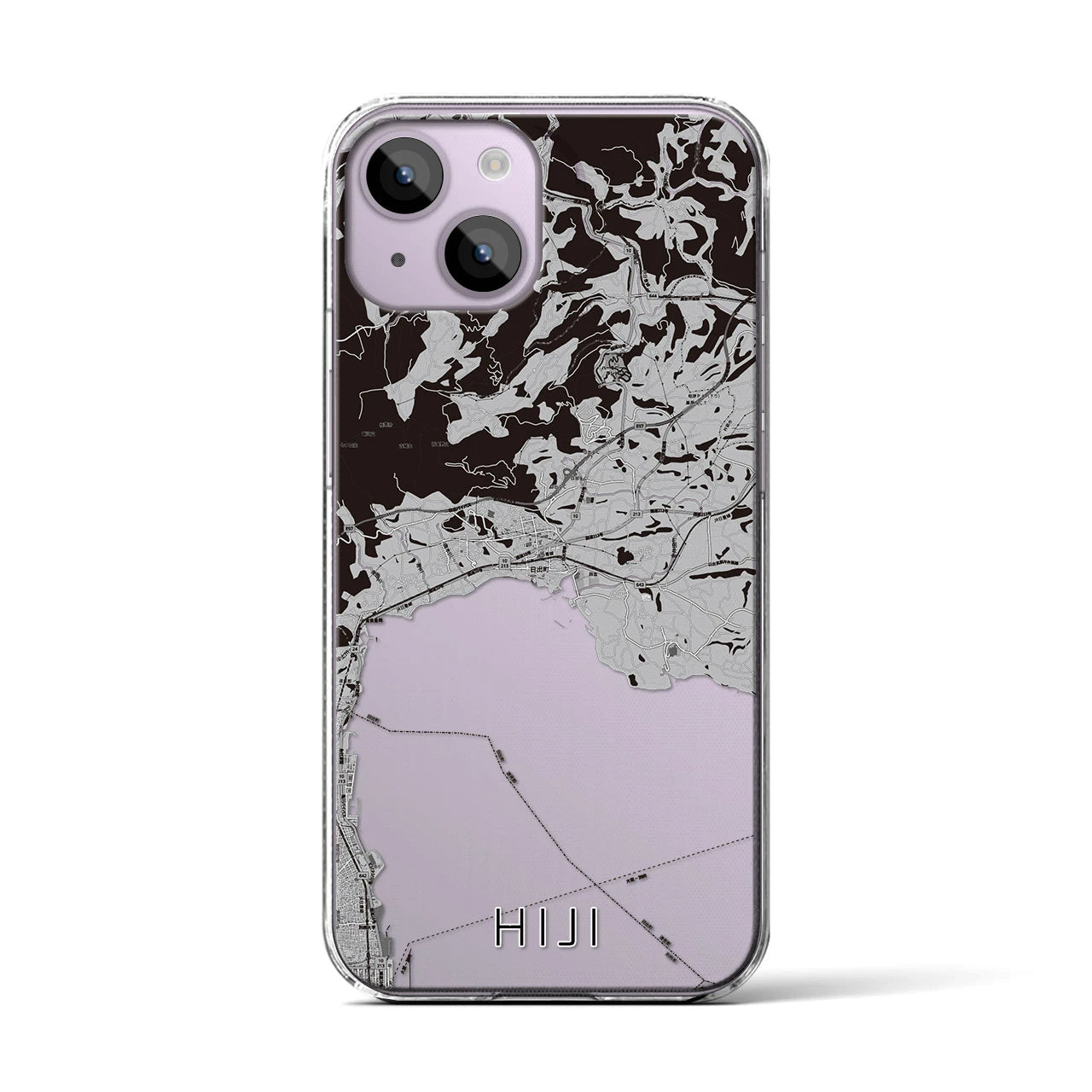 【日出(大分県)】地図柄iPhoneケース(クリアタイプ)