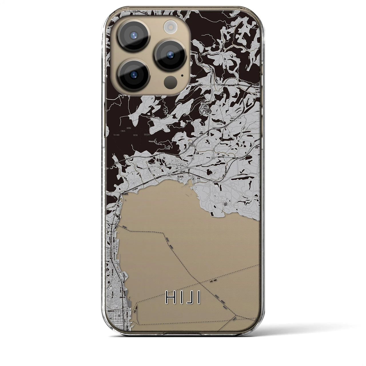 【日出(大分県)】地図柄iPhoneケース(クリアタイプ)