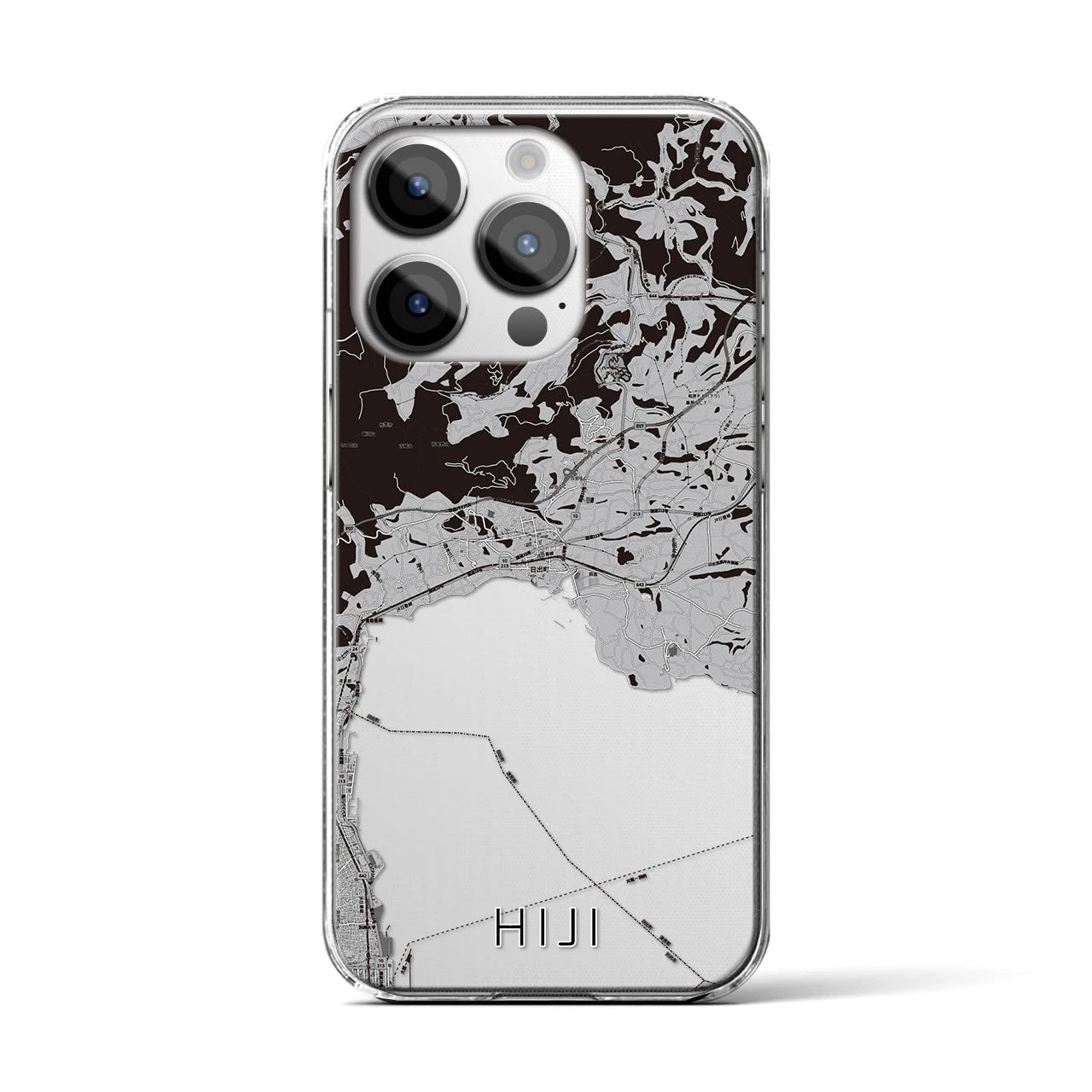 【日出(大分県)】地図柄iPhoneケース(クリアタイプ)