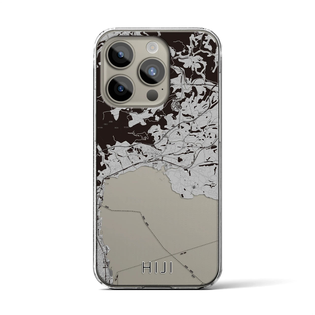 【日出(大分県)】地図柄iPhoneケース(クリアタイプ)