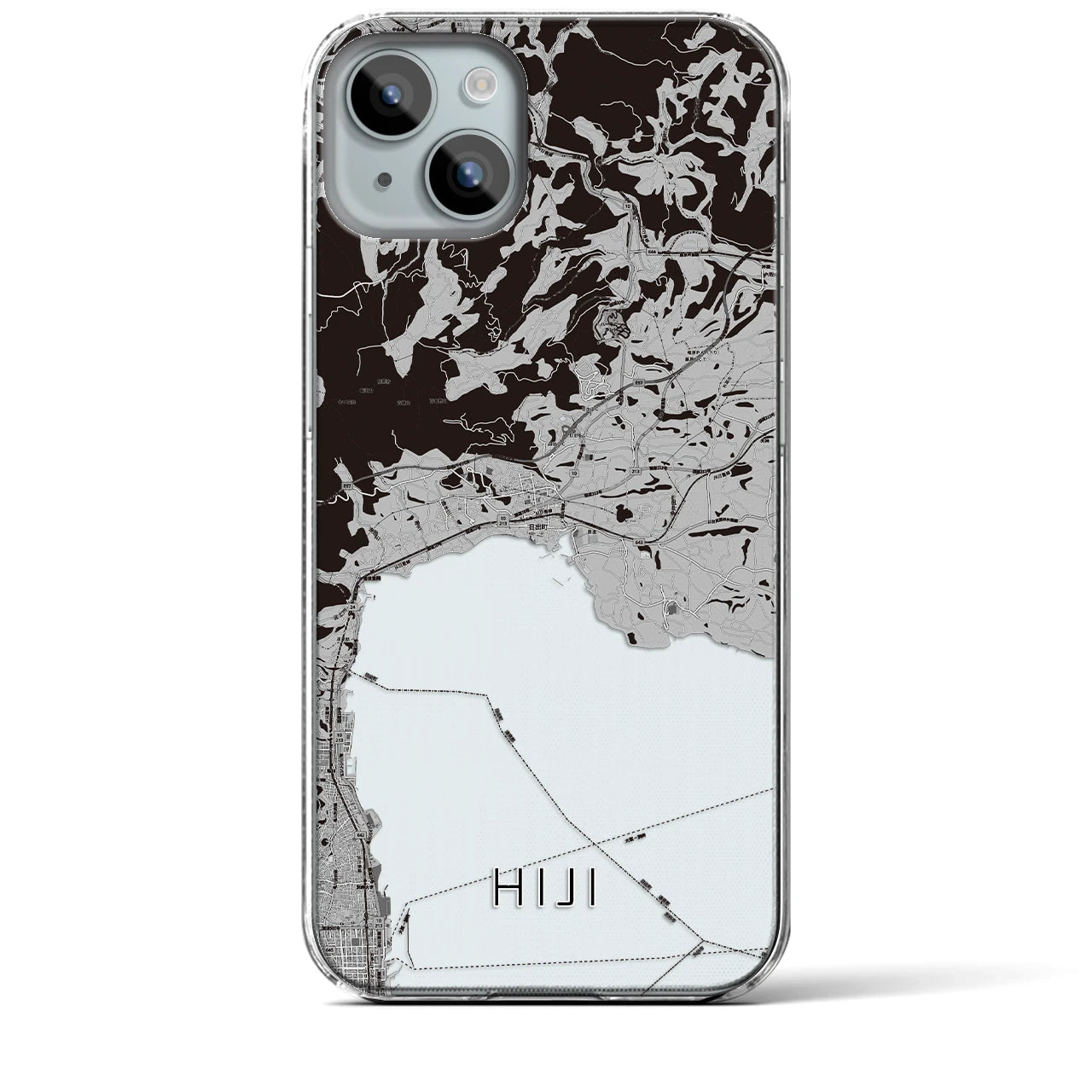 【日出(大分県)】地図柄iPhoneケース(クリアタイプ)