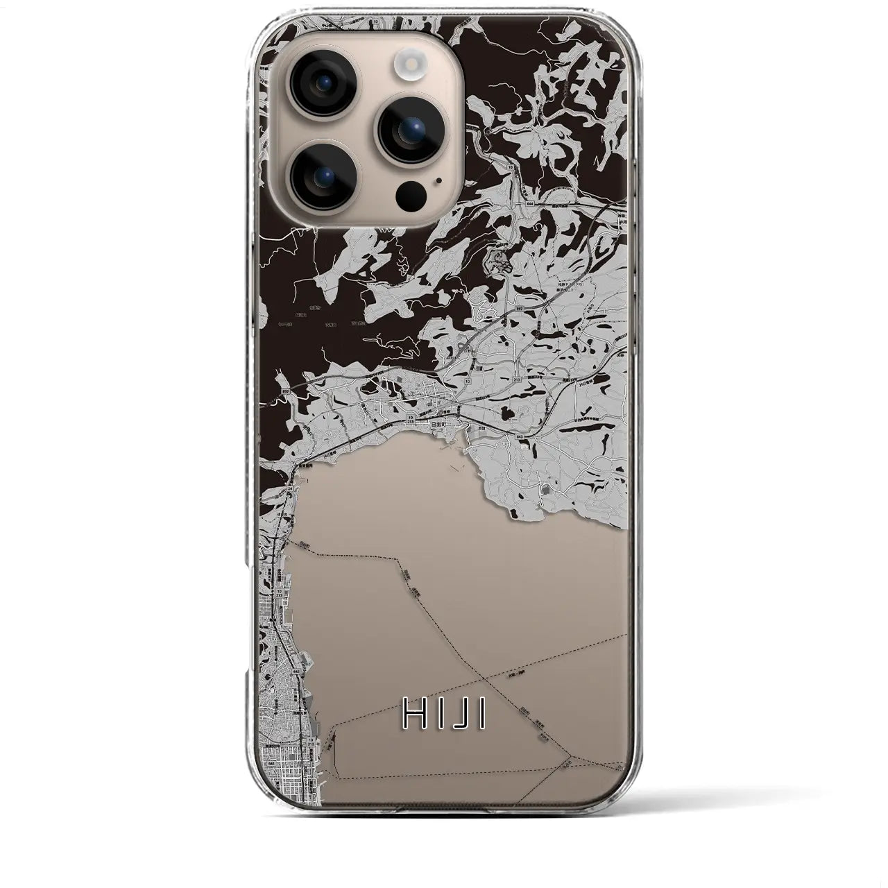 【日出(大分県)】地図柄iPhoneケース(クリアタイプ)