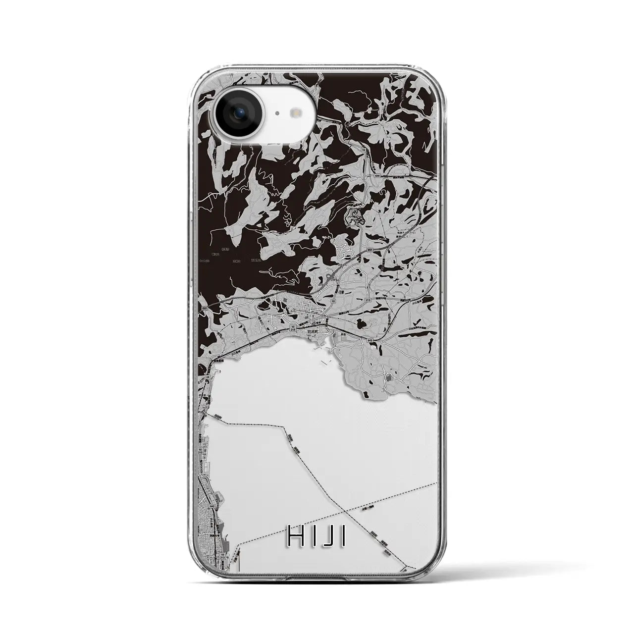 【日出(大分県)】地図柄iPhoneケース(クリアタイプ)