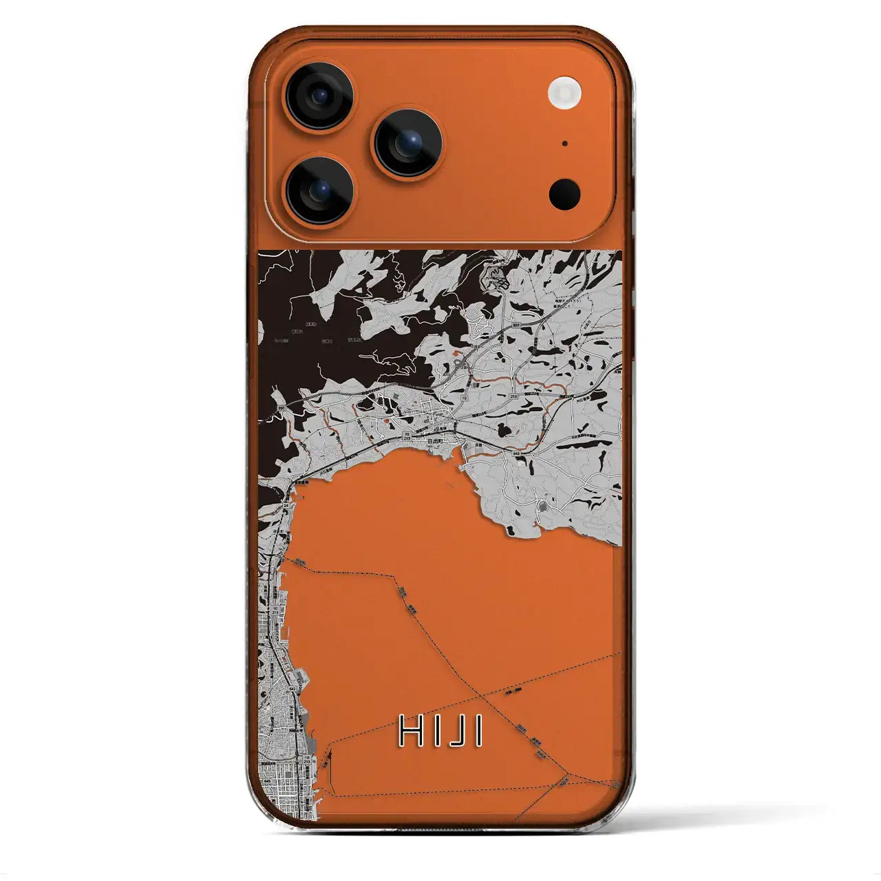 【日出(大分県)】地図柄iPhoneケース(クリアタイプ)