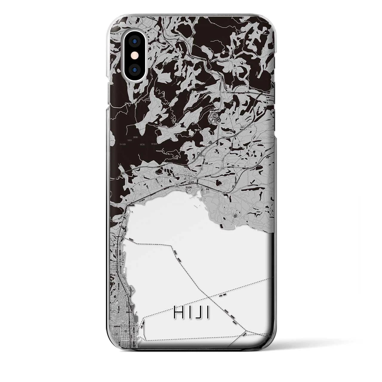 【日出(大分県)】地図柄iPhoneケース(クリアタイプ)