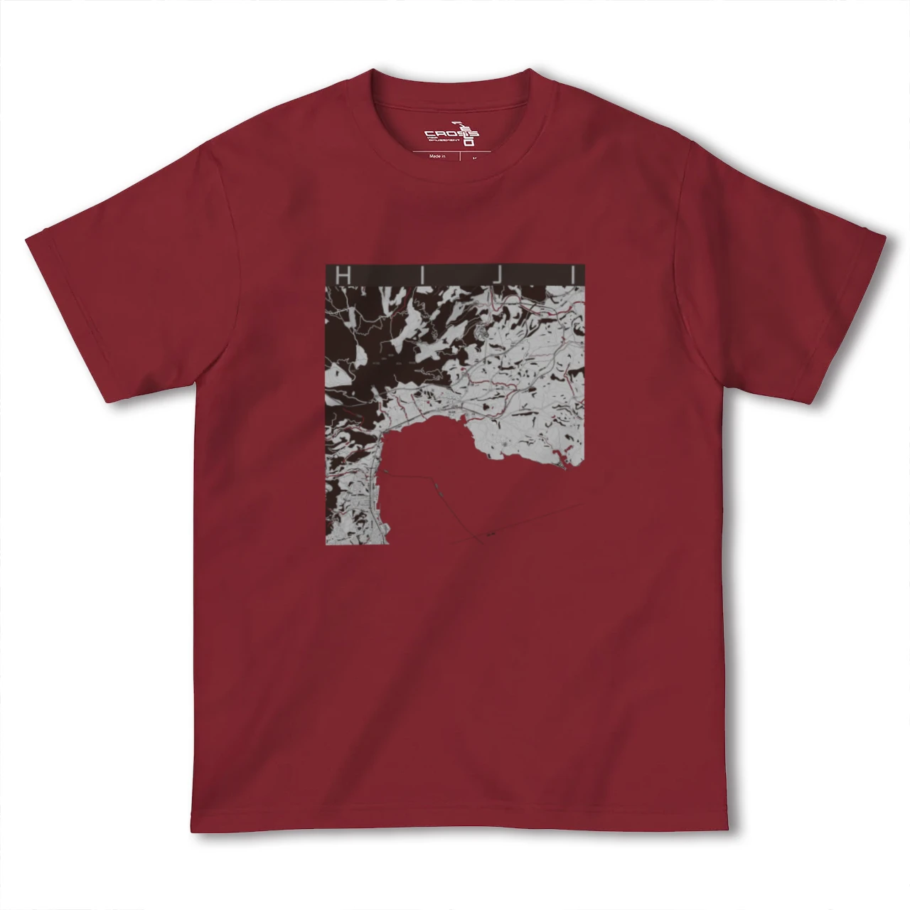 【日出(大分県)】地図柄ヘビーウェイトTシャツ