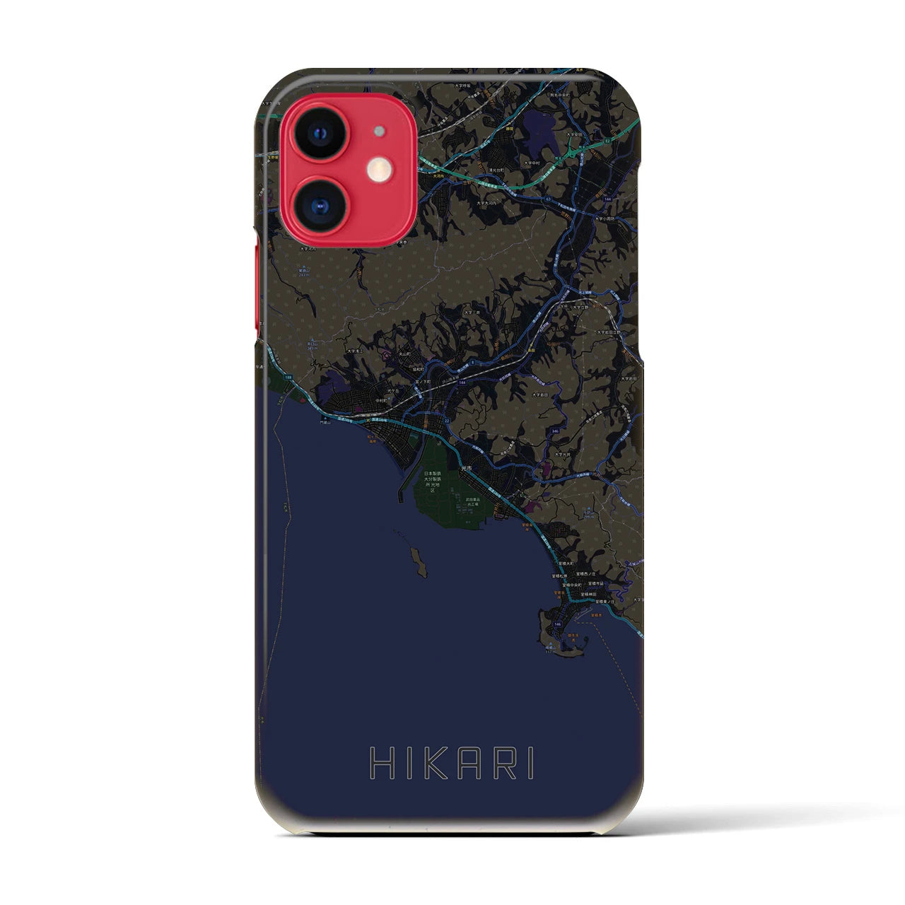【光(山口県)】地図柄iPhoneケース(バックカバータイプ)