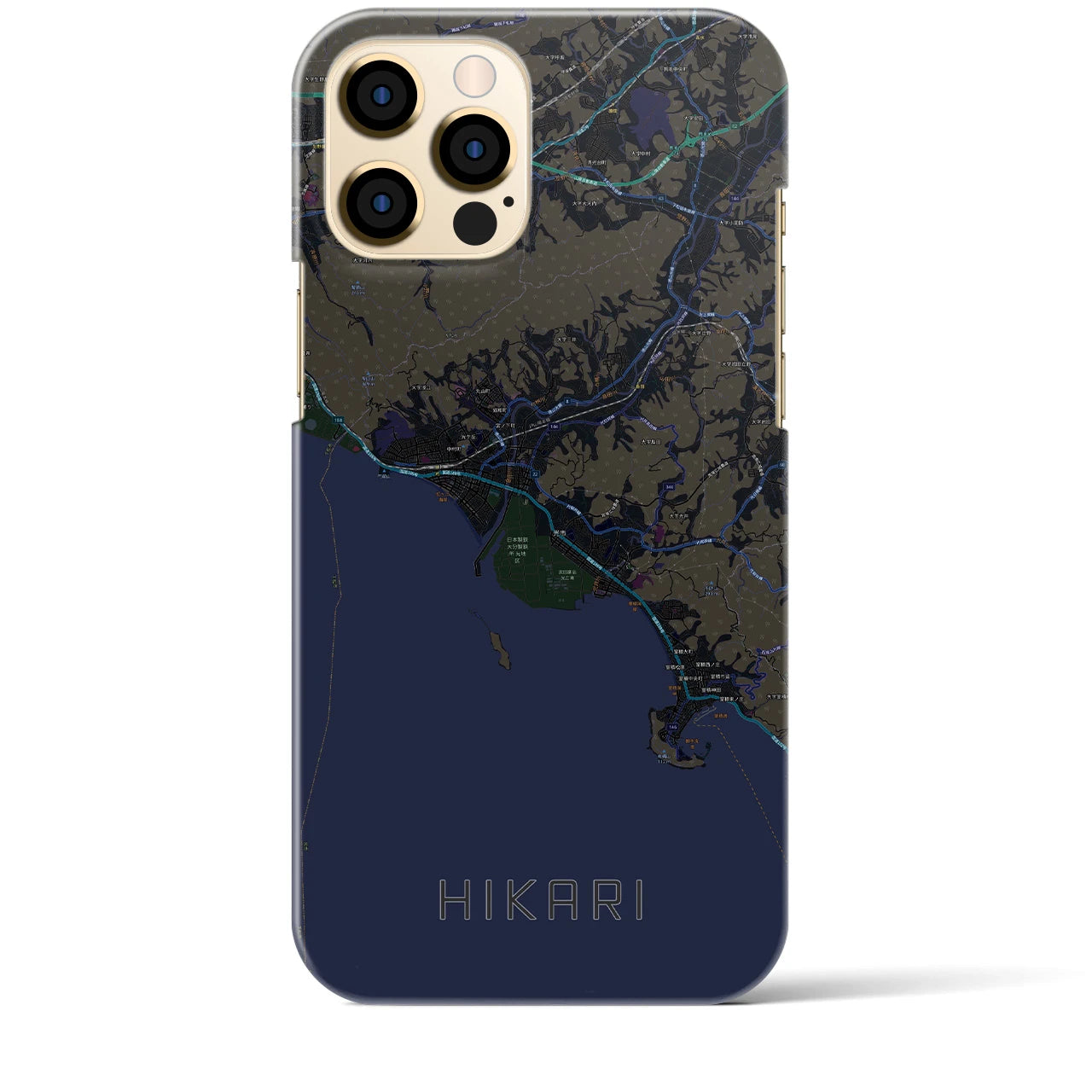【光(山口県)】地図柄iPhoneケース(バックカバータイプ)