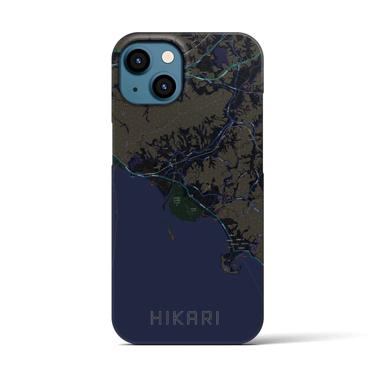 【光(山口県)】地図柄iPhoneケース(バックカバータイプ)