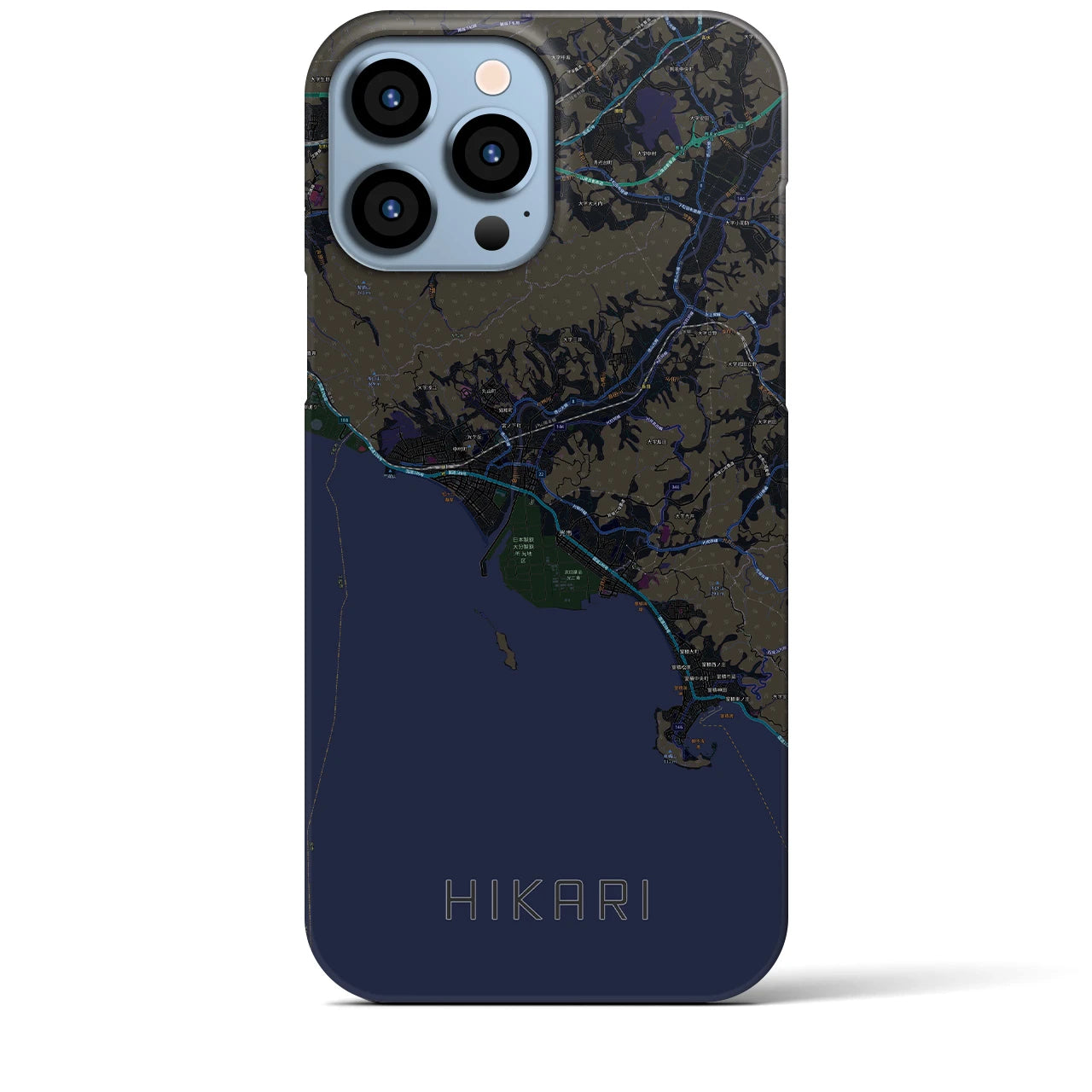 【光(山口県)】地図柄iPhoneケース(バックカバータイプ)