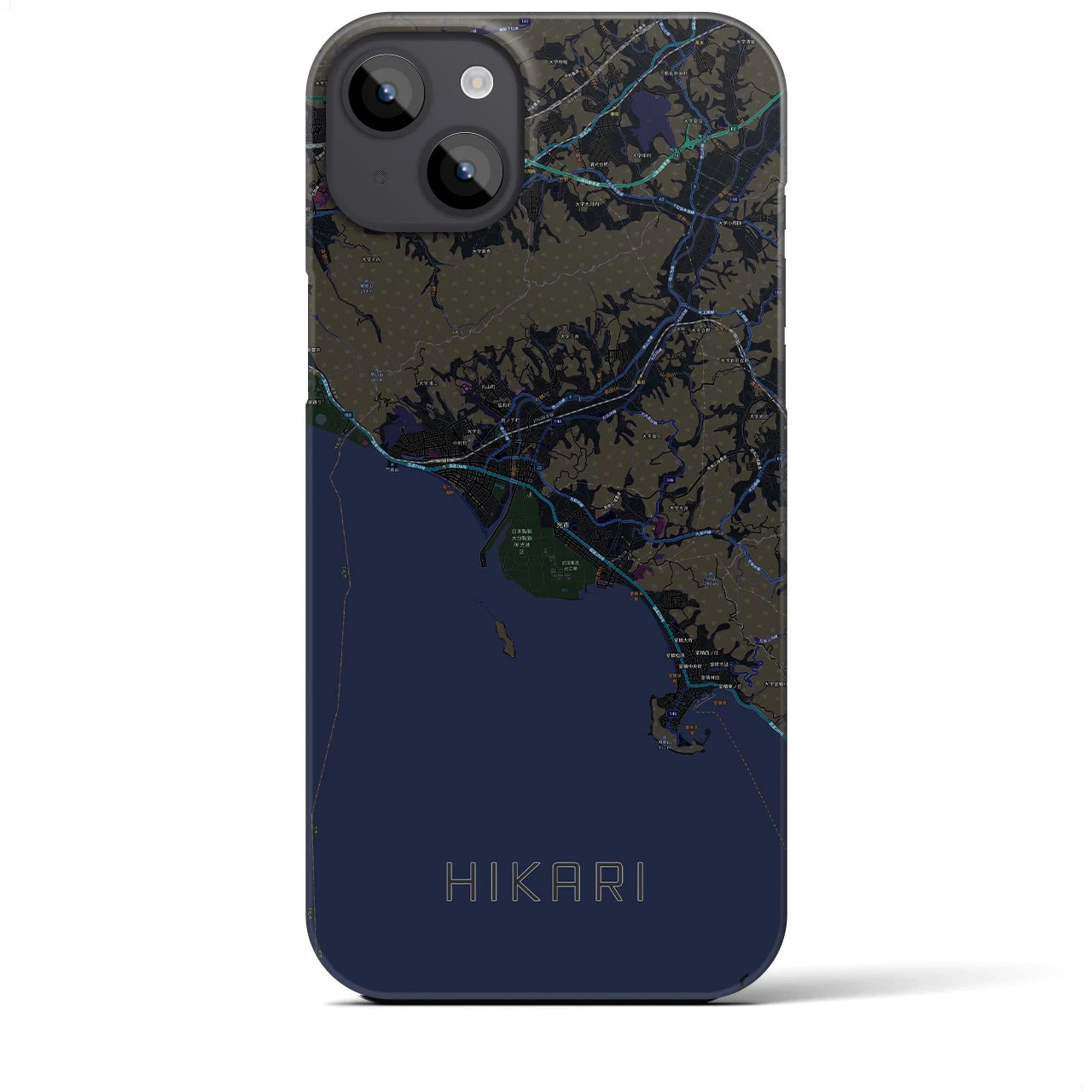 【光(山口県)】地図柄iPhoneケース(バックカバータイプ)