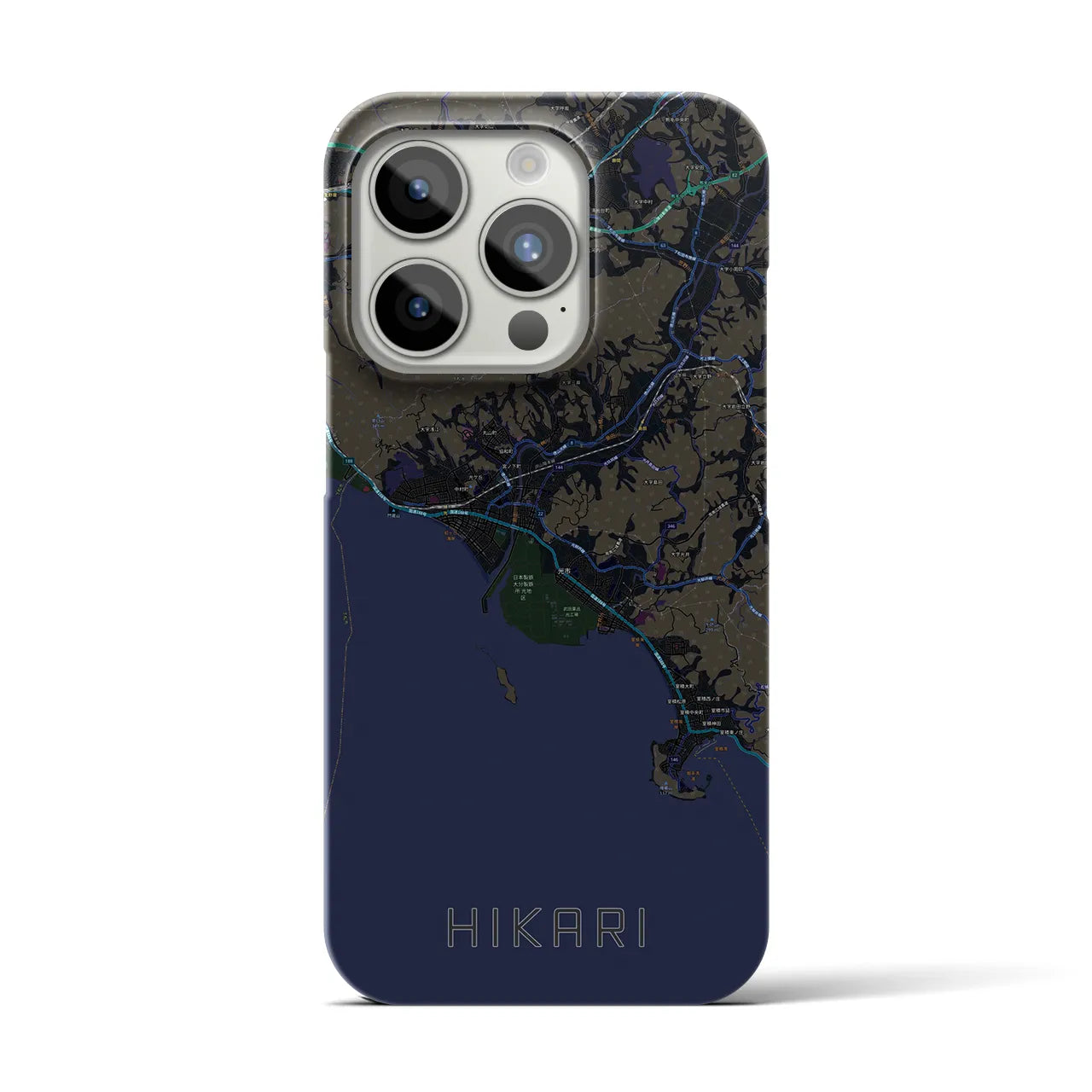 【光(山口県)】地図柄iPhoneケース(バックカバータイプ)