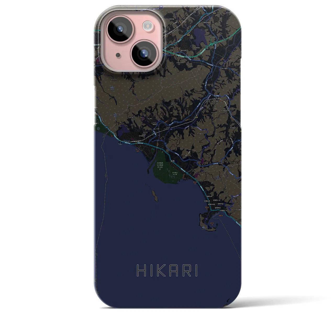 【光(山口県)】地図柄iPhoneケース(バックカバータイプ)