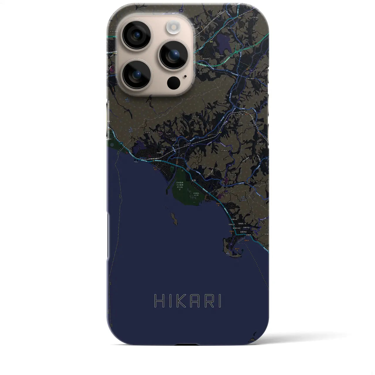 【光(山口県)】地図柄iPhoneケース(バックカバータイプ)