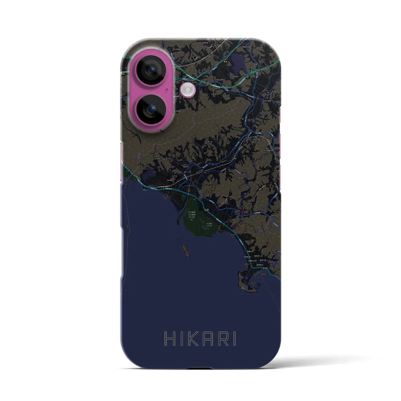 【光(山口県)】地図柄iPhoneケース(バックカバータイプ)