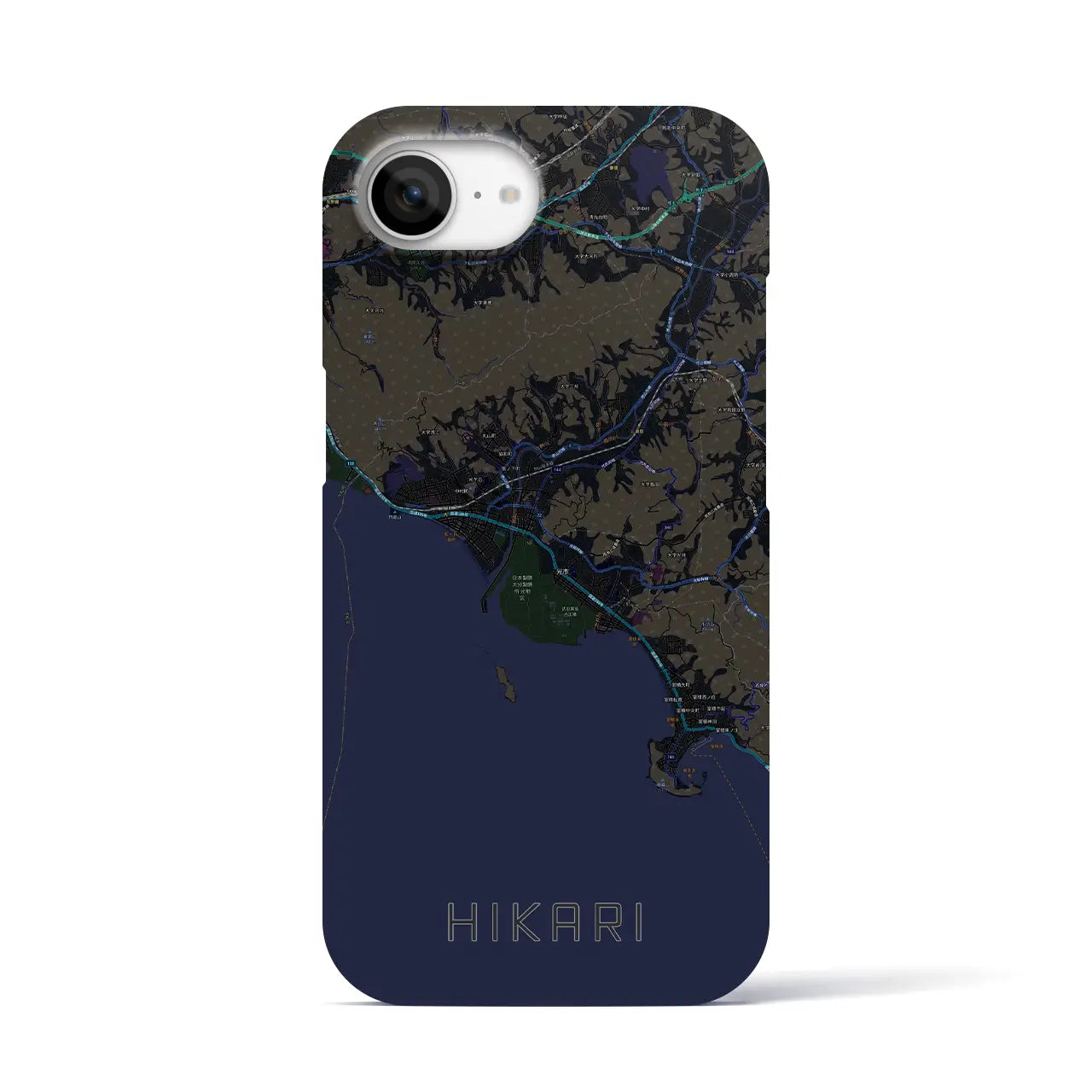 【光(山口県)】地図柄iPhoneケース(バックカバータイプ)