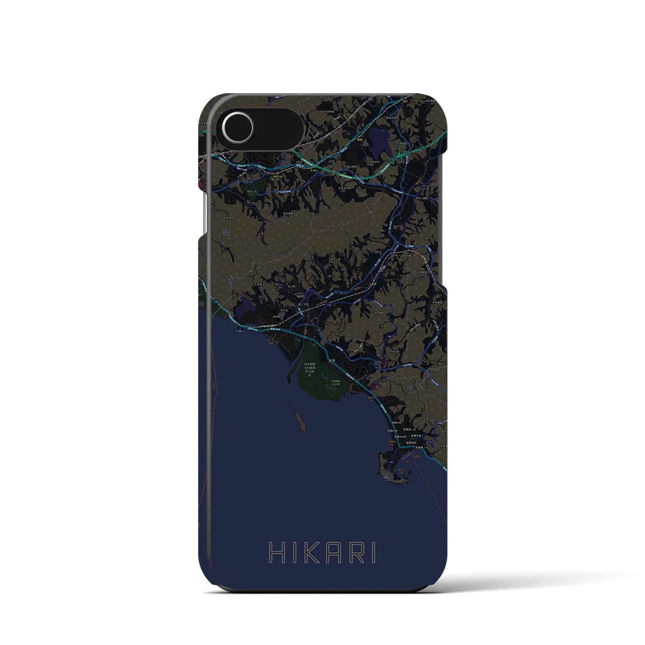 【光(山口県)】地図柄iPhoneケース(バックカバータイプ)