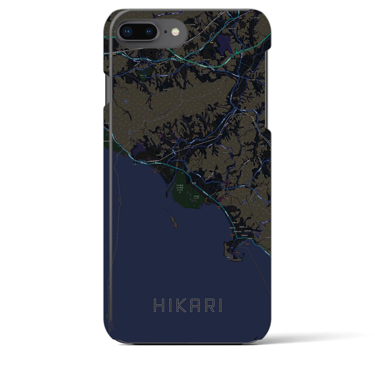 【光(山口県)】地図柄iPhoneケース(バックカバータイプ)