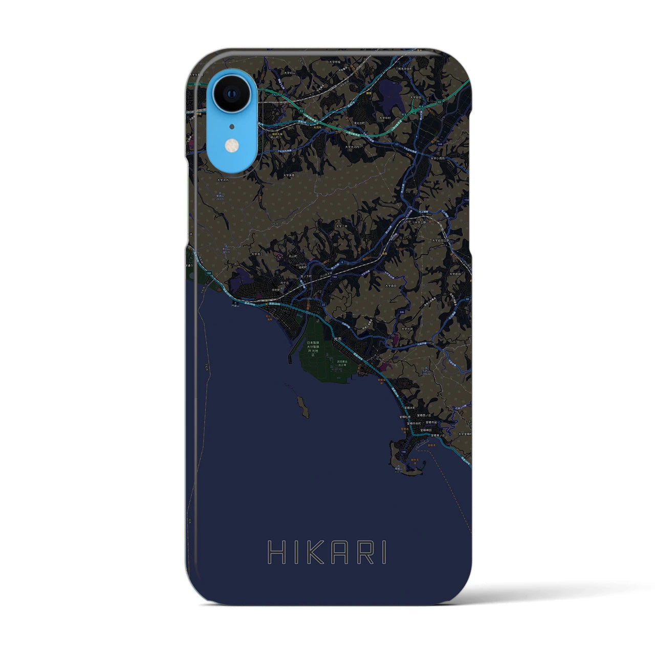 【光(山口県)】地図柄iPhoneケース(バックカバータイプ)